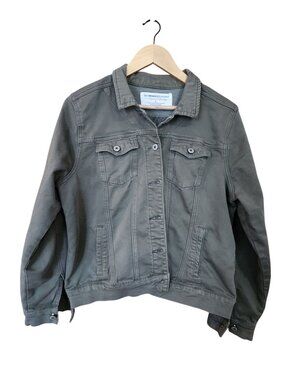 Womens Olive Green Denim Jacket By The Sweatshirt Project Size L